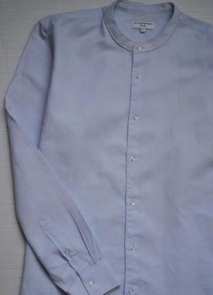 Мужскпя рубашка с круглым воротником стоечка3 фото