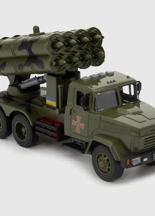 Игрушка военный грузовик краз с пусковой установкой