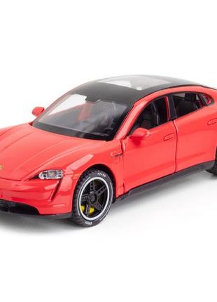 Игрушка машинка металлическая инерционная porsche taycan 1:323 фото