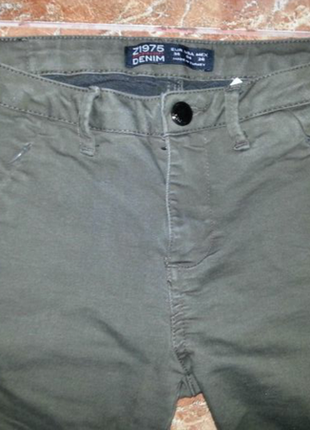 Скинни джинси кольору хакі zara2 фото