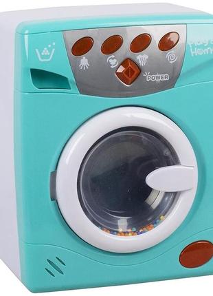 Игрушка стиральная машинка с крутящимся барабаном световые и звуковые эффекты