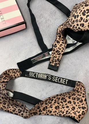 Комплект женский victoria’s secret model rhinestone двойка топ+трусики леопард kk0105 фото