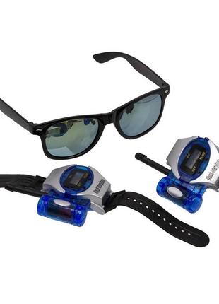 Детский шпионский набор наручные часы рации с очками