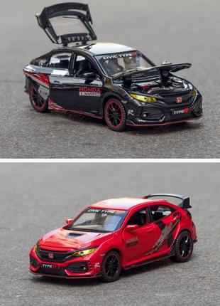 Игрушка машинка детская honda civic type-r моделька металлическая коллекционная7 фото