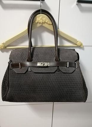 Сумка замш з шкірою