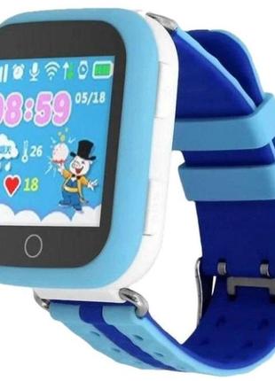 Дитячий розумний годинник з gps smart baby watch q750 blue, смарт годинник-телефон з сенсорним екраном та іграми2 фото