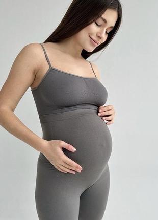 Безшовний комплект для вагітних лосини та топ2 фото