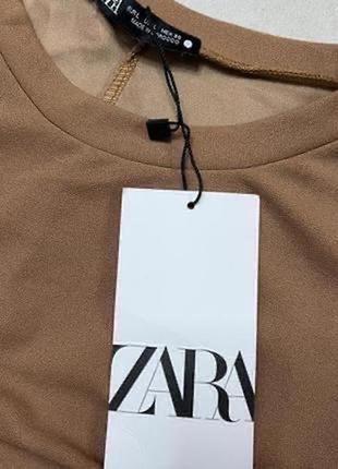 Плаття zara з міді з короткими рукавами  . пояс з тієї же тканини що і плаття з металевою пряжкою6 фото