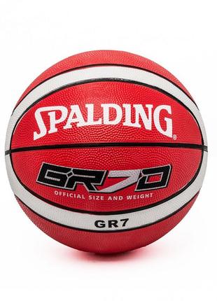 М'яч баскетбольний гумовий spalding no7 червоний1 фото