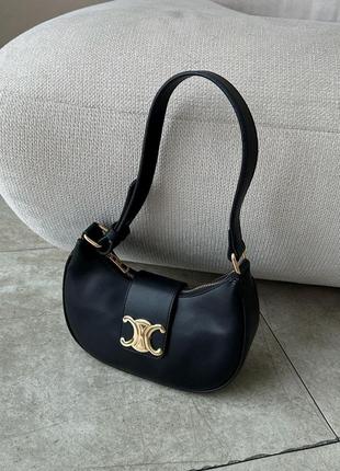 Женская сумка багет селин черная женская сумочка багет celine кожаная женская сумка люкс качества