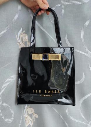 Брендовая сумочка тоут ted baker black london с золотым бантом