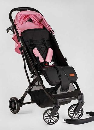 Візок прогулянковий дитячий "joy" fabiana 65102 (1) колір рожевий, рама сталева, футкавер, підсклянник, телескопічна ручка3 фото