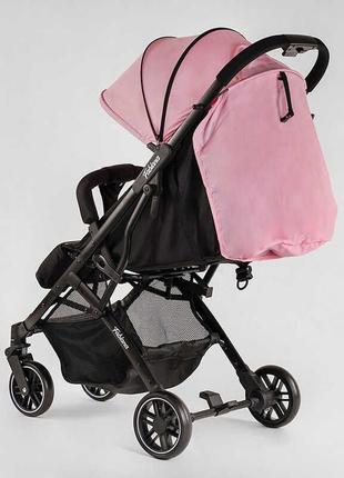 Візок прогулянковий дитячий "joy" fabiana 65102 (1) колір рожевий, рама сталева, футкавер, підсклянник, телескопічна ручка4 фото