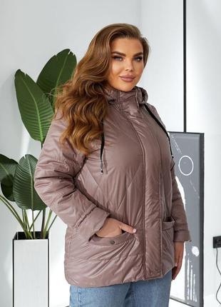 Жіноча куртка демісезонна на плащівці утеплювач синтепон 150 розмір від 48 до 583 фото
