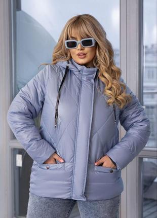 Жіноча куртка демісезонна на плащівці утеплювач синтепон 150 розмір від 48 до 589 фото
