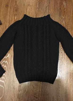 Стильный легкий вязаный укороченный свитер кофта черного цвета