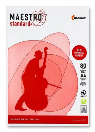 Бумага офисная maestro standard+ а4, 80 г/м2, класс в, 500 листов