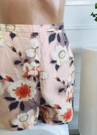 Красивые брендовые легкие стильные шорты в цветочный принт с высокой посадкой 🌺1 фото