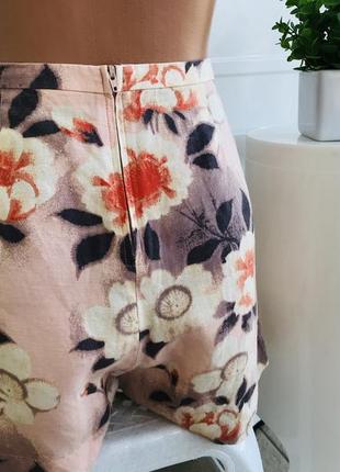 Красивые брендовые легкие стильные шорты в цветочный принт с высокой посадкой 🌺5 фото