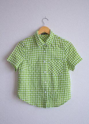 Сорочка в клітинку салатова shein