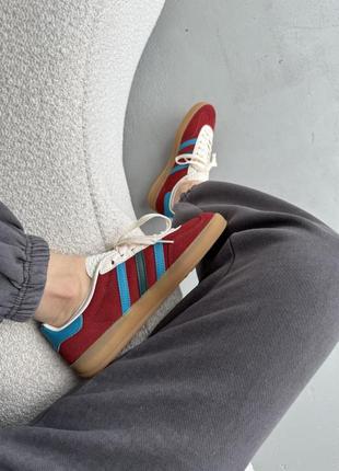 Adidas gazelle red/blue/white7 фото