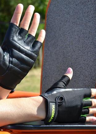Спортивные перчатки для фитнеса madmax mfg-251 rainbow green m pro_3504 фото