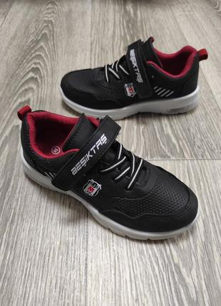 Классные черные кроссовки кросівки на мальчика kinetix 29-30p