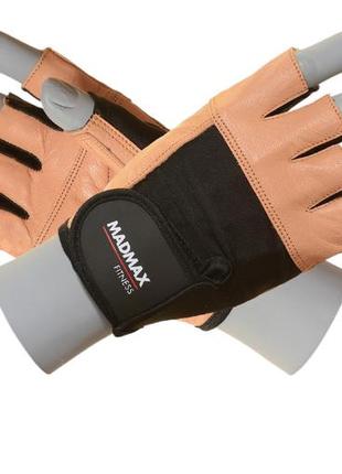 Спортивные перчатки для фитнеса madmax mfg-444 fitness brown s pro_350