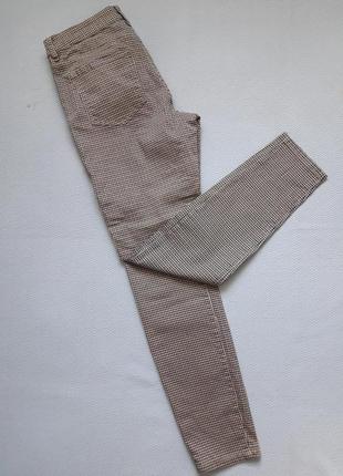 Трендовые стрейчевые брюки джинсы принт гусиная лапка высокая посадка pimkie collection6 фото