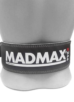 Пояс для важкої атлетики madmax mfb-244 sandwich шкіряний black xxl8 фото