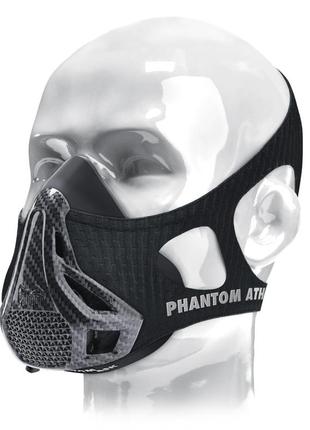Маска для тренування дихання phantom training mask carbon s1 фото