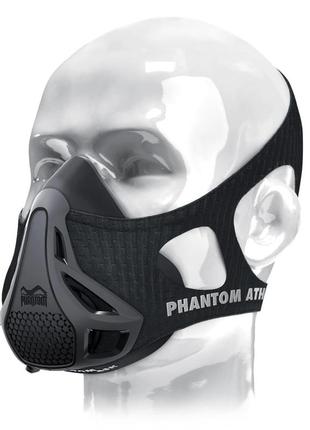 Маска для тренування дихання phantom training mask black s1 фото