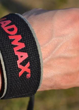 Лямки для тяги madmax mfa-267 pwr straps black/grey/red5 фото