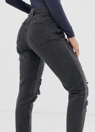 Мегакрутые трендовые джинсы мом с рваностями спереди shein2 фото