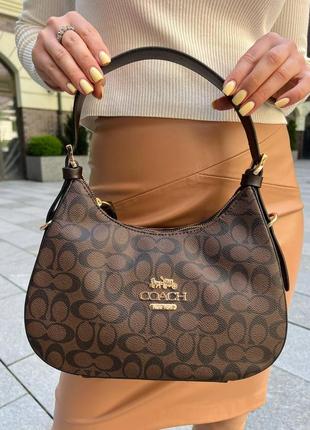 Женская сумка из эко-кожи coach коач молодежная, брендовая сумка-клатч маленькая через плечо4 фото