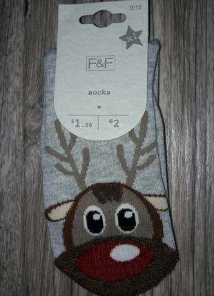 Новогодние носочки с олененком