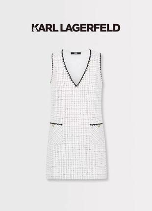 Платье karl lagerfeld белое твидовое3 фото