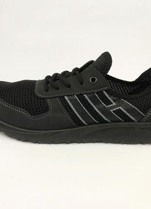 Мужские кроссовки лето черные 43 размер. кроссовки сетка сеточка мужские. модель 83872. цвет: черный3 фото