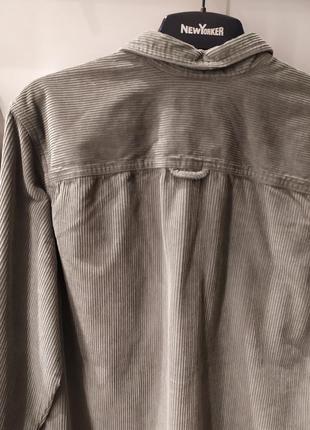 Плотная рубашка оверсайз для девушки женская в рубчик5 фото