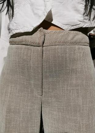 Брюки летние штаны высокая талия посадка прямые винтажные офисные
