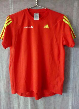 Футболка мужская оранжевая adidas climalite р м3 фото