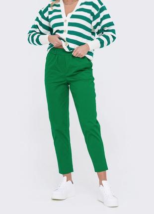 Жіночі бавовняні штани зелені | 658181 фото