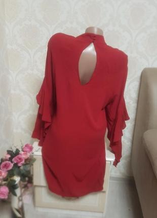 Шикарное платье глубокого красного цвета,красивый рукав3 фото
