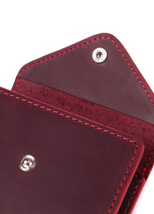 Стильний гаманець для жінок із матової натуральної шкіри grande pelle 16812 бордовий3 фото