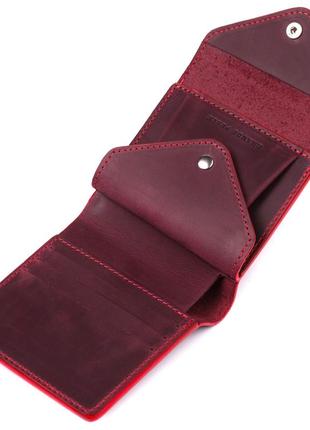 Стильний гаманець для жінок із матової натуральної шкіри grande pelle 16812 бордовий4 фото