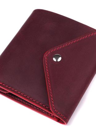 Стильний гаманець для жінок із матової натуральної шкіри grande pelle 16812 бордовий1 фото
