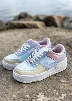 Женские кроссовки nike air force 1 shadow pastel кожаные (36-40)💜1 фото