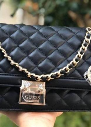 Черная сумка кроссбоди guess trista logo crossbody оригинал3 фото