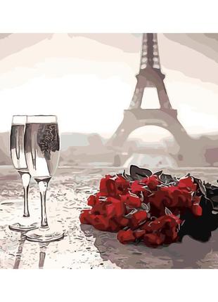 Картина за номерами strateg троянди в парижі на кольоровому фоні розміром 40х50 см (sy6523)