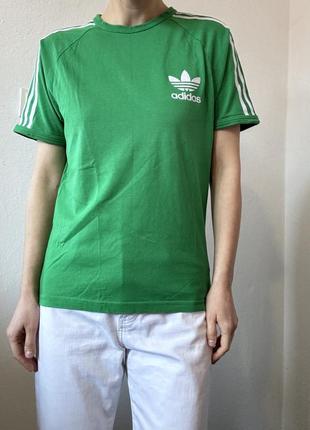 Бавовняна футболка adidas зелена футболка спортивна топ коттон майка3 фото